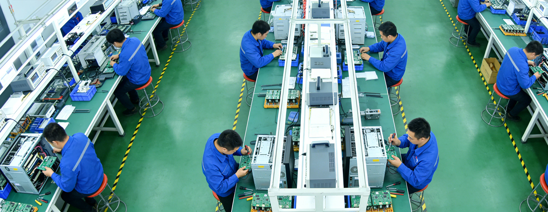 Panoramic view of ATM production factory